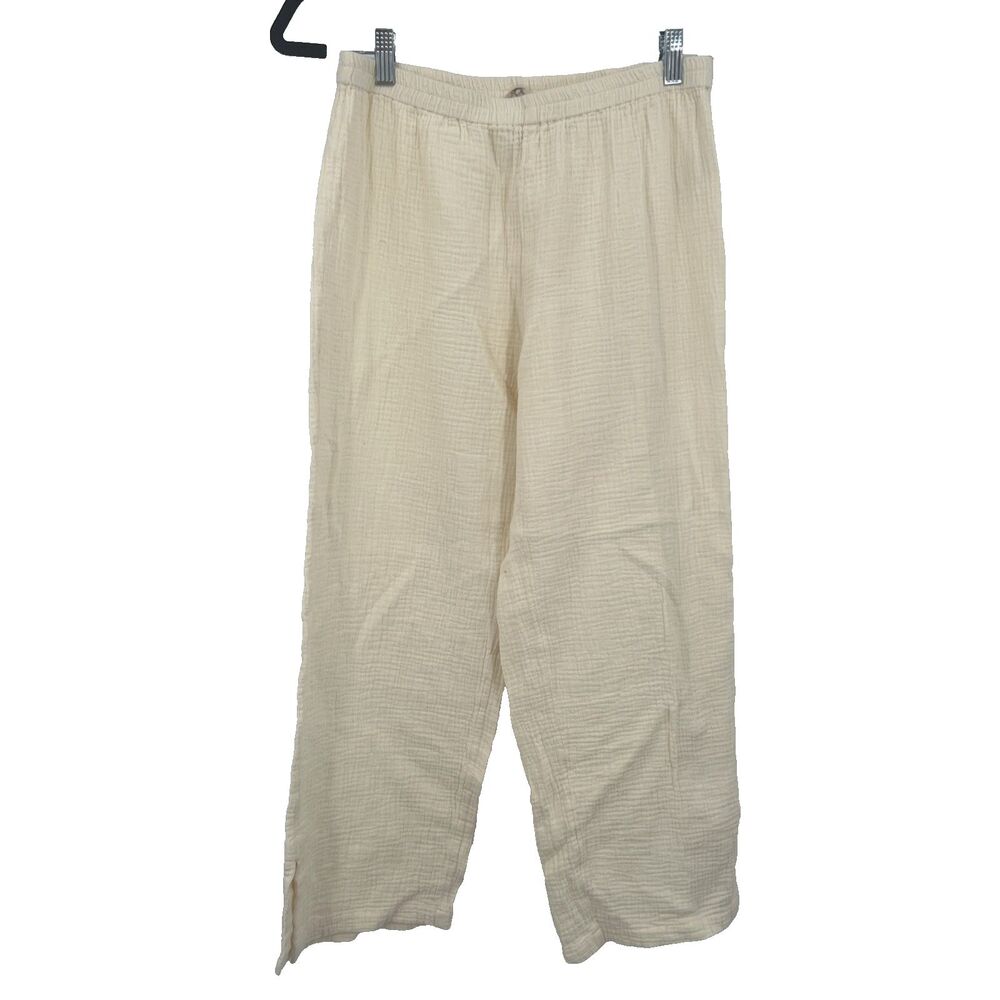 Soft Surroundings Gauzy Women Pull On Wide Leg Pants M Comfort Leisure